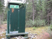 Bear Damaged Outhouse at Cairnes Creek